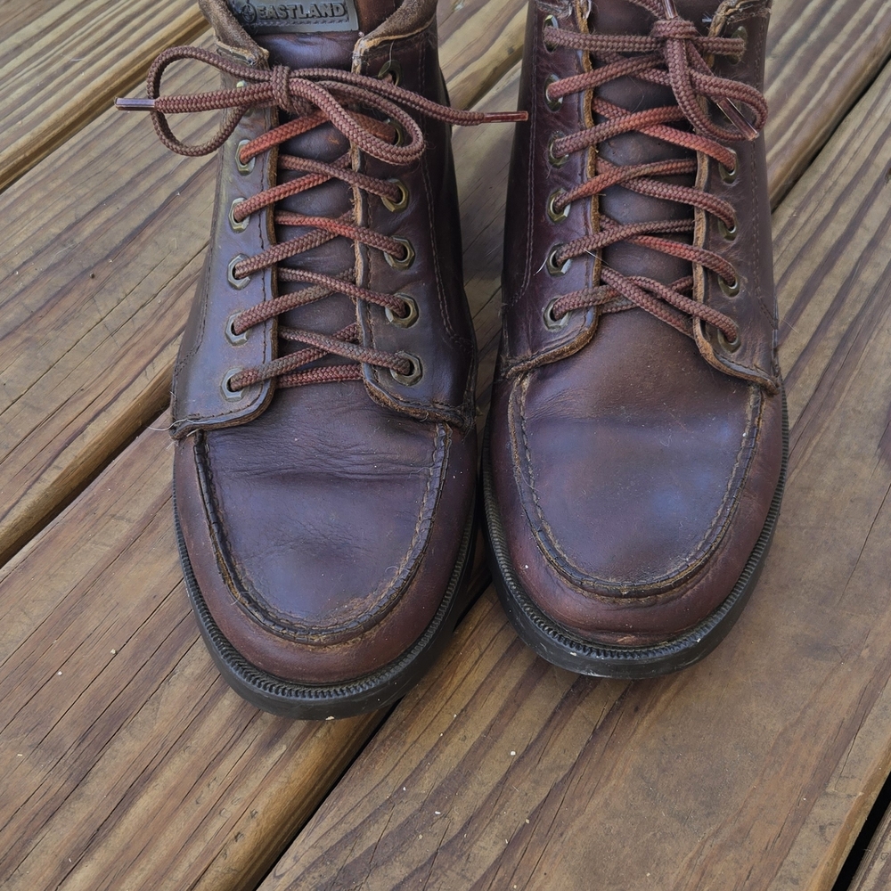 Eastland Men's Brown Leather Moc Toe Boots - Brown